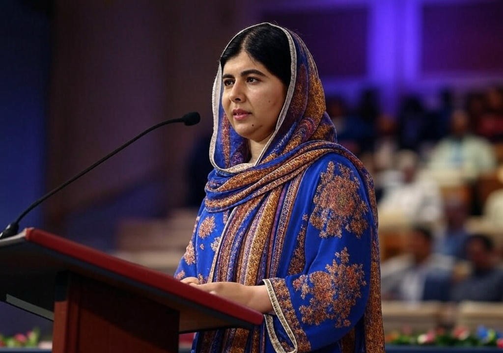 Malala Yousafzai speaking